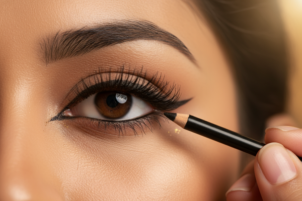 kajal application on beautiful an India eye